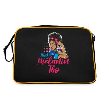 Dieser Melanin Tho For Pride Afroamerikaner - Retro Tasche - Schwarz/Gold - Hinten