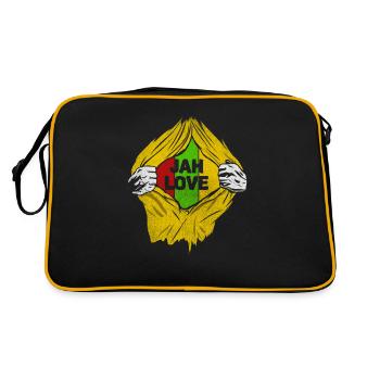 Jah Love Reggae Style Design For Reggae Music - Retro Bag - black/gold - Back
