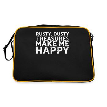 Rusty dusty treasures make me happy for - Retro Bag - black/gold - Back