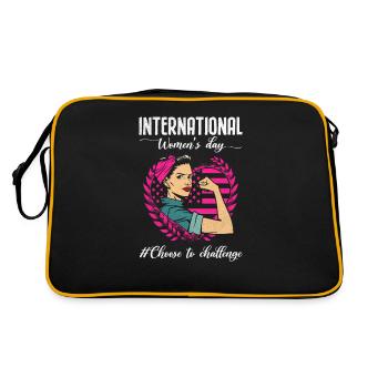 Internationaler Frauentag #choose To Challenge - Retro Tasche - Schwarz/Gold - Hinten