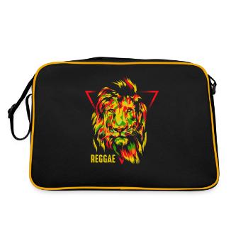 Reggae lion design For reggae music lovers - Retro Bag - black/gold - Back