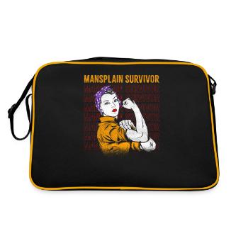 Mansplain Survivor Design For Feminists - Retro Bag - black/gold - Back