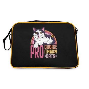 Pro Choice Feminism Cats Design For - Retro Bag - black/gold - Back