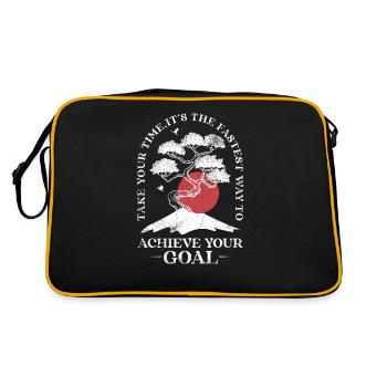 Take your time, it's the fastest way, - Retro Bag - black/gold - Back