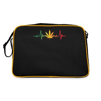 Heartbeat Design For Reggae - Retro Bag - black/gold - Back