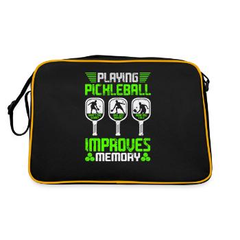 Playing Pickleball Improves Memory - Retro Bag - black/gold - Back