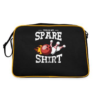 Bowl Design Bowling Player Sport Für Bowler - Retro Tasche - Schwarz/Gold - Hinten