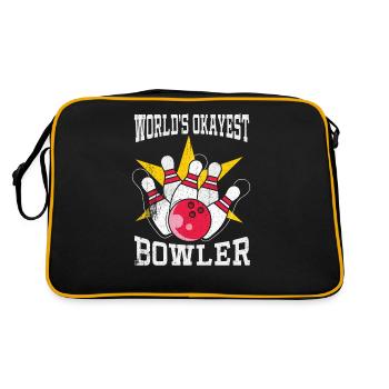 Bowl Design Bowling Player Sport Für Bowler - Retro Tasche - Schwarz/Gold - Hinten
