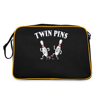 Bowl Design Bowling Player Sport Für Bowler - Retro Tasche - Schwarz/Gold - Hinten