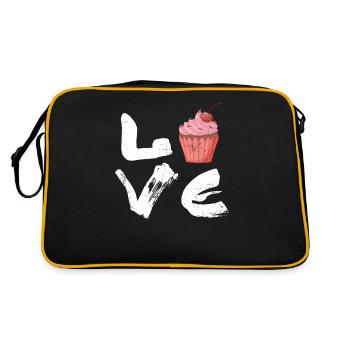Love Cake For Bakers Or Baking Fans - Retro Bag - black/gold - Back