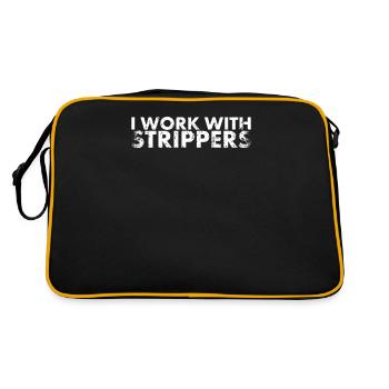 I work with Strippers Design For Lineman And - Retro Bag - black/gold - Back