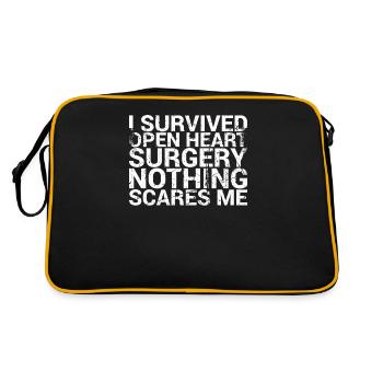 Ich Habe Eine Operation Am Offenen Herzen - Retro Tasche - Schwarz/Gold - Hinten