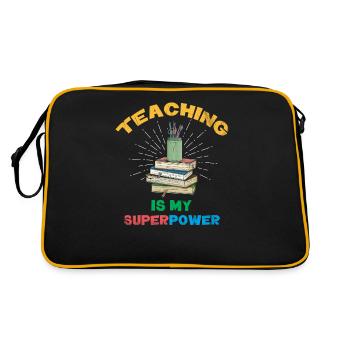 Teaching is my superpower design for teachers - Retro Bag - black/gold - Back