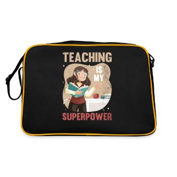 Teaching is my superpower design for teachers - Retro Bag - black/gold - Back