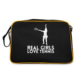 Les vraies filles adorent le design de tennis Pour les fans de tennis - Sac Retro - noir/or - Dos