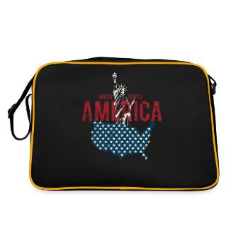Vereinigte Staaten Von Amerika Mit Us-flagge Für - Retro Tasche - Schwarz/Gold - Hinten