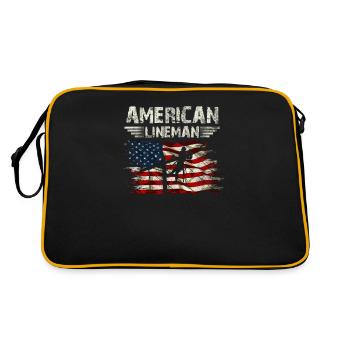 Troubleshooter Electrician US flag design For - Retro Bag - black/gold - Back