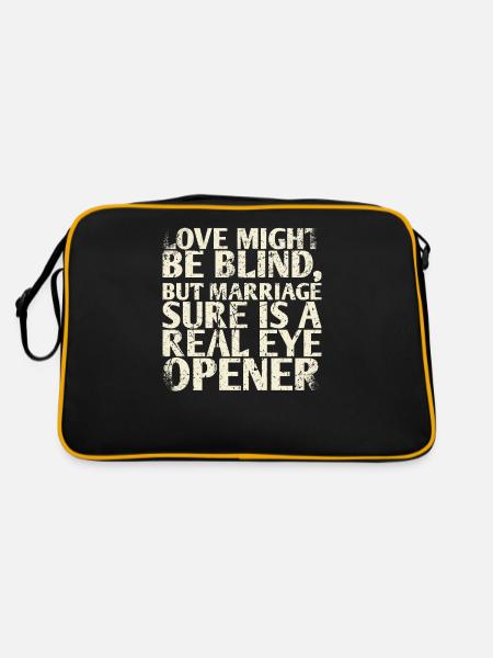 Love may be blind, but marriage is certainly a - Retro Bag - black/gold - Back