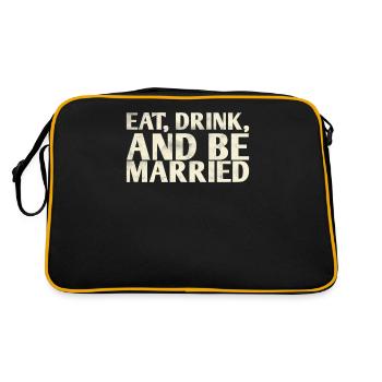 Eat, drink and be married, - Retro Bag - black/gold - Back