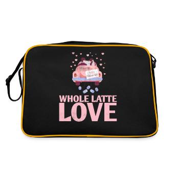 Ganzes Latte-liebes-ehe-design Für Braut-bräutigam - Retro Tasche - Schwarz/Gold - Hinten