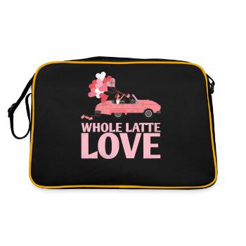 Ganzes Latte-liebes-ehe-design Für Braut-bräutigam - Retro Tasche - Schwarz/Gold - Hinten