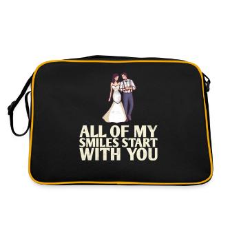 All My Smiles Start With You Design For The Bride - Retro Bag - black/gold - Back