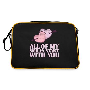 All My Smiles Start With You Design For The Bride - Retro Bag - black/gold - Back