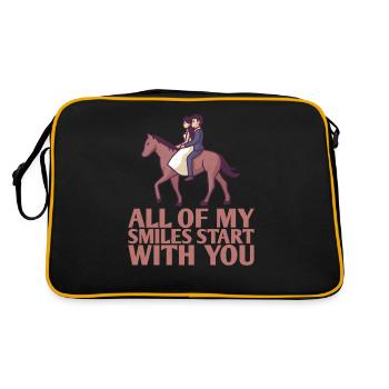 All My Smiles Start With You Design For The Bride - Retro Bag - black/gold - Back