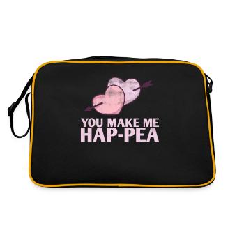 Sie Machen Mich Hap-pea-ehe-design Für Die Braut - Retro Tasche - Schwarz/Gold - Hinten