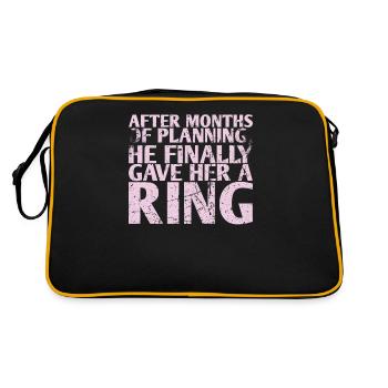 Nach Monaten Der Planung Hat Er Endlich Die Braut - Retro Tasche - Schwarz/Gold - Hinten