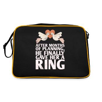 Nach Monaten Der Planung Hat Er Endlich Die Braut - Retro Tasche - Schwarz/Gold - Hinten