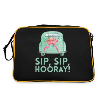 Sip Sip Hurra Marriage Design For Bride Groom - Retro Bag - black/gold - Back