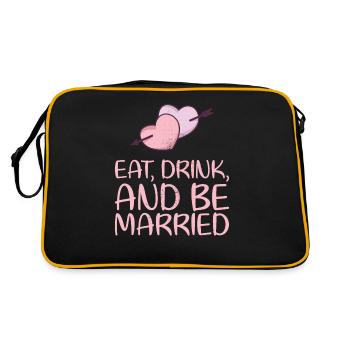 Eat, drink and be married, - Retro Bag - black/gold - Back