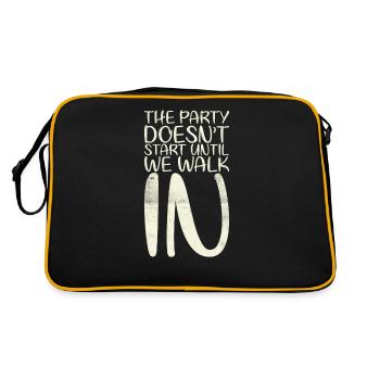 The party doesn't start until we work for the bride - Retro Bag - black/gold - Back