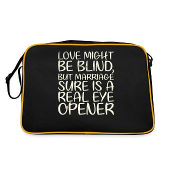 Love may be blind, but marriage is for the - Retro Bag - black/gold - Back