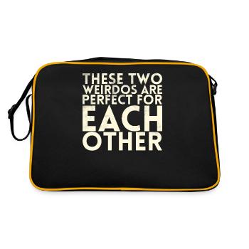 These two weirdos are perfect for the bride - Retro Bag - black/gold - Back