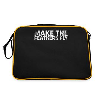 Lassen Sie Die Federn Fliegen Für Badmintonspieler - Retro Tasche - Schwarz/Gold - Hinten
