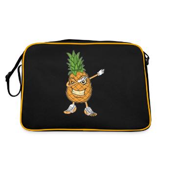 Abtupfendes Ananas-design Für Strandliebhaber - Retro Tasche - Schwarz/Gold - Hinten