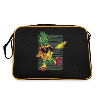Abtupfendes Ananas-sonnenbrillen-design Für Den - Retro Tasche - Schwarz/Gold - Hinten