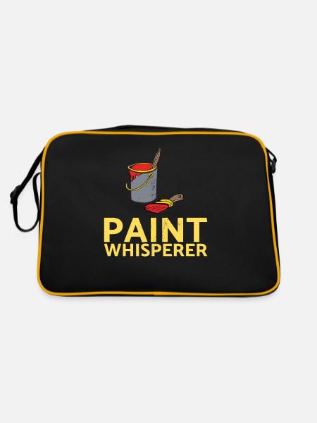 Paint Whisperer Decorator Design Für Maler - Retro Tasche - Schwarz/Gold - Hinten