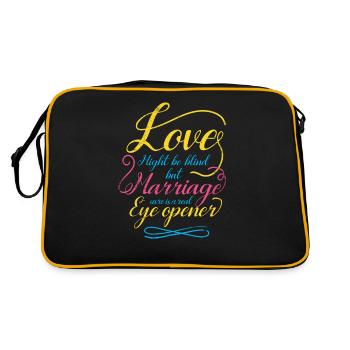 Love may be blind, but marriage is for the - Retro Bag - black/gold - Back