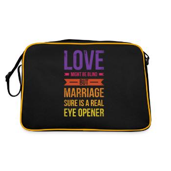 Love may be blind, but marriage is for the - Retro Bag - black/gold - Back
