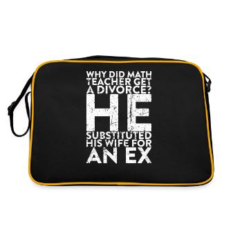 Warum Hat Sich Der Mathelehrer Scheiden Lassen? - Retro Tasche - Schwarz/Gold - Hinten