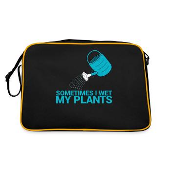 Manchmal Befeuchte Ich Mein Pflanzendesign Für - Retro Tasche - Schwarz/Gold - Hinten