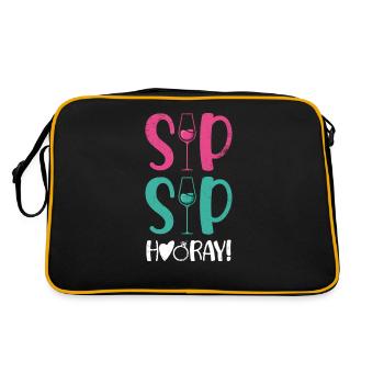 Sip Sip Hurra Marriage Design for Bride-Groom - Retro Bag - black/gold - Back