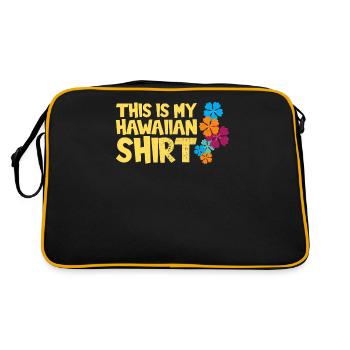 Dieses Ist Mein Hawaiihemd-blumen-entwurf Für - Retro Tasche - Schwarz/Gold - Hinten