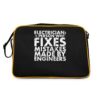 Elektriker Eine Person, Die Für Lineman Und - Retro Tasche - Schwarz/Gold - Hinten