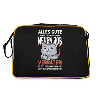 Alles gute im neuen Job du Verräter, Abschied - Retro Tasche - Schwarz/Gold - Hinten