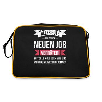 Alles gute im neuen Job du Verräter, Abschied - Retro Tasche - Schwarz/Gold - Hinten