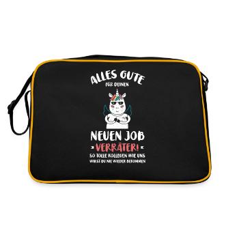 Alles gute im neuen Job du Verräter, Abschied - Retro Tasche - Schwarz/Gold - Hinten